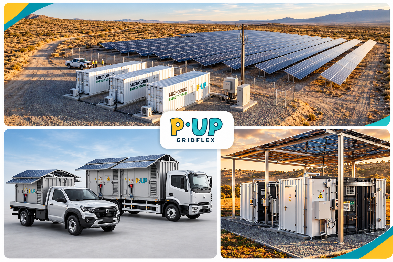 P.UP Gridflex mobile energy storage and solar microgrid installations